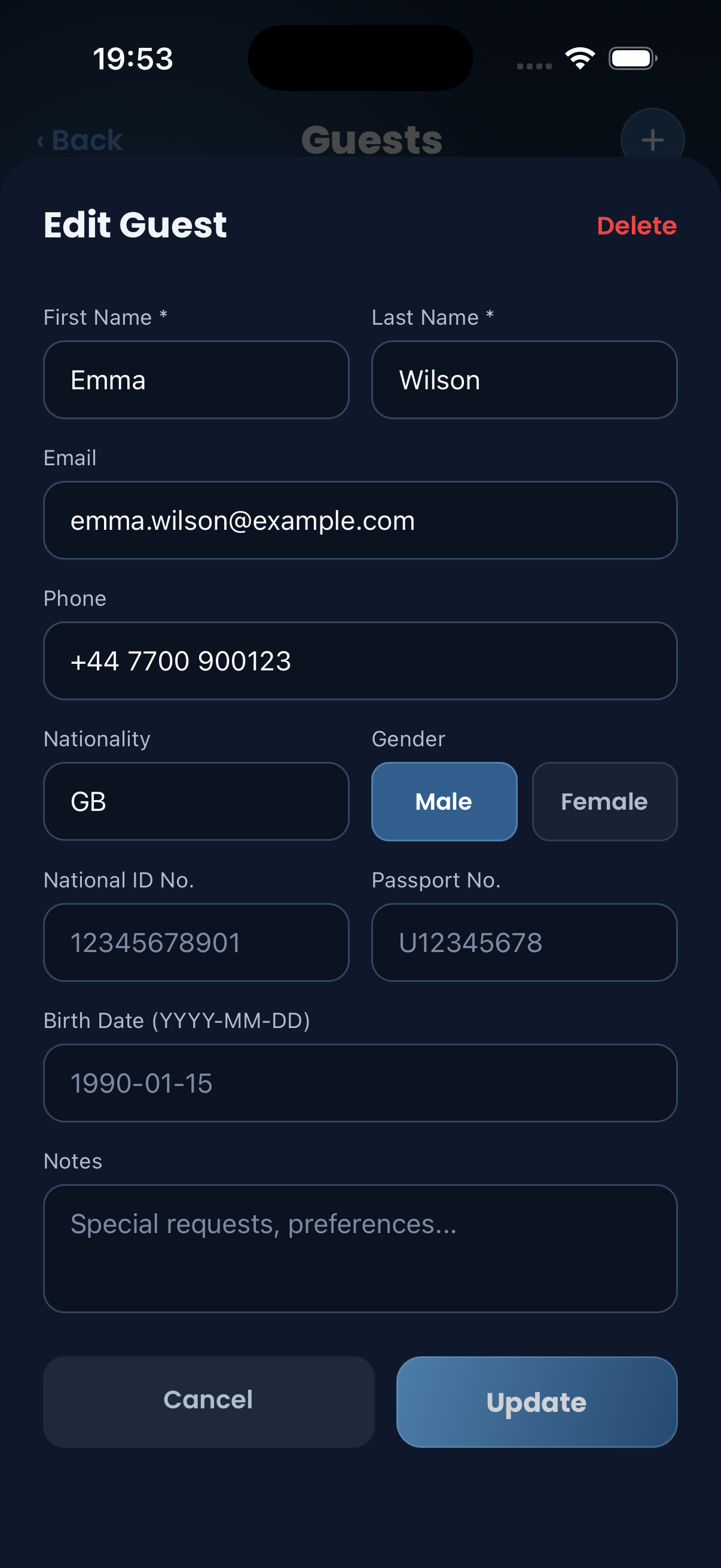 Guest registration
